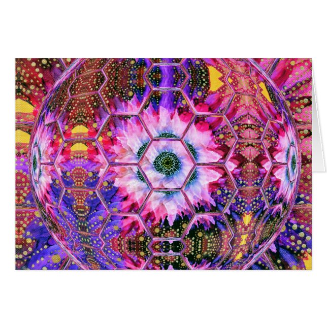 Tarjeta: púrpura, rosa preciosa, alegre globo flor (Anverso (Horizontal))