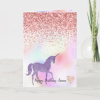 Púrpura unicornio Purpurina de arcoiris con corazó