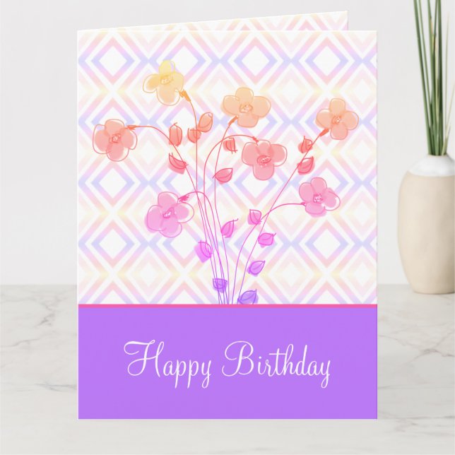 Tarjeta Púrpura y rosa (Anverso)