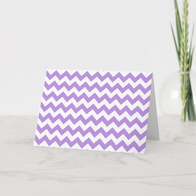 Tarjeta Púrpura Zigzag, Púrpura Chevron, Patrón Geométrico (Anverso)