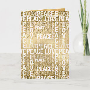 Tarjeta Purpurina de amor Glam Gold Peace