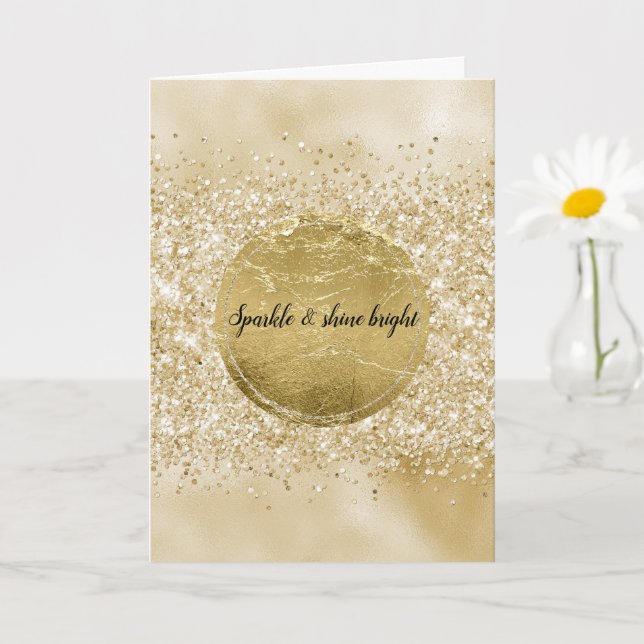 Tarjeta Purpurina de Confetti dorado amarillo (Planta pequeña)