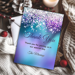 Tarjeta Purpurina de imitación malva turquesa suave gracia