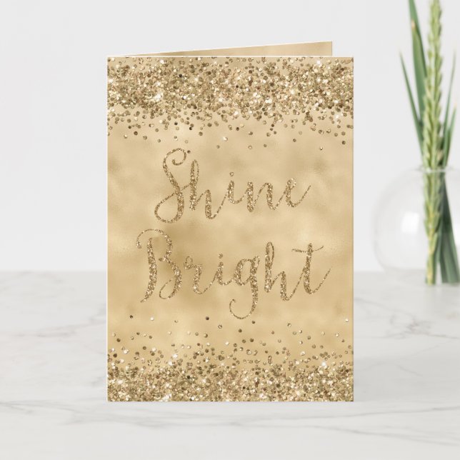 Tarjeta Purpurina de oro Confetti Sparkle Shine (Anverso)