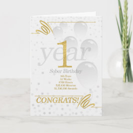 Tarjeta purpurina de oro de Faux Birthday Soberano de 1 añ