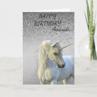 Purpurina de unicornio mágico de cumpleaños person