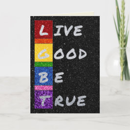 Tarjeta PURPURINA LGBT Live Good Be True Card
