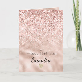 Tarjeta Purpurina rosa de Rubor Glitzy Sparkle