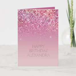 Tarjeta Purpurina Rosa dorado rosado dorado