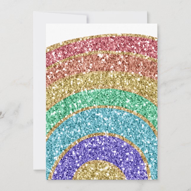 Tarjeta Purpurina Sparkle Gold Rainbow (Anverso)