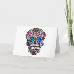 Tarjeta purpurina Sugar Skull