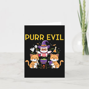 Tarjeta Purr Evil Halloween: Gatos divertidos y espeluznan