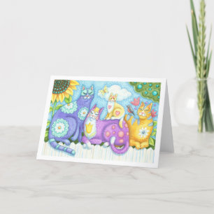 Tarjeta PURRFECT FELINE FRIENTES, CAT GREETING CARD Blank
