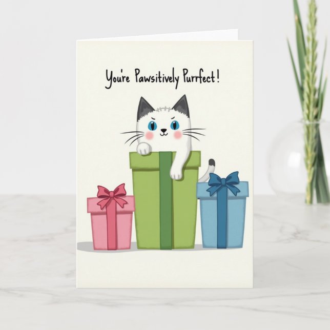 Tarjeta Purrfect Mothers Day Gift Box Card (Anverso)