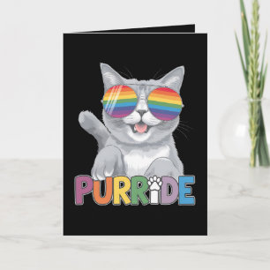 Tarjeta Purride Cat gafas de sol orgullo gay Rainbow LGBTQ