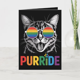 Tarjeta Purride Cat Gay Lesbian Rainbow LGBTQ Ally Orgullo
