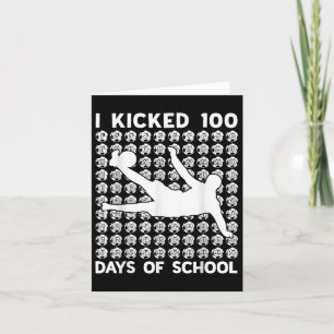Tarjeta Puse 100 Días De Fútbol Escolar En El 100 Día De L