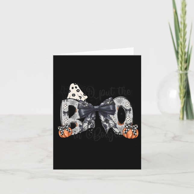 Tarjeta Puse El Boo En Boujee Cute Fantasma Coquette Bow P (Anverso)