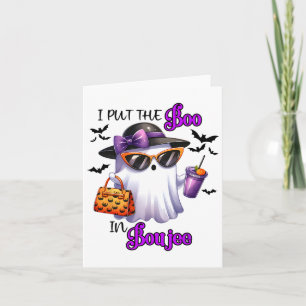Tarjeta Puse El Boo En Boujee Cute Fantasma Halloween Spoo