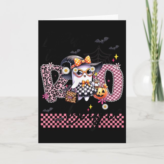 Tarjeta Puse el Boo en Boujee Cute Fantasma Leopardo Bouji (Anverso)