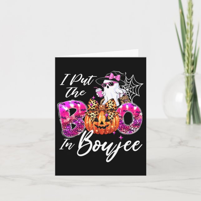 Tarjeta Puse el Boo en Boujee Cute Leopardo Boujie Fantasm (Anverso)