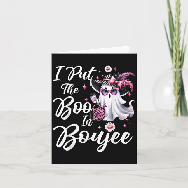Tarjeta Puse el Boo en Boujee Fantasma Divertido Nk Leopar (Anverso)