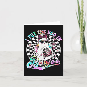 Tarjeta Puse el Boo en Boujee Fantasma Retro Cebra Leopard