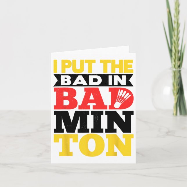 Tarjeta Puse Lo Malo En El Juego De Badminton (Anverso)