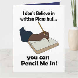 Tarjeta Púsenos en lápiz Chiste sarcástico
