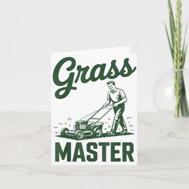 Tarjeta Push Lawn Mower Legend Gr Master Dad Funny Mowing  (Anverso)