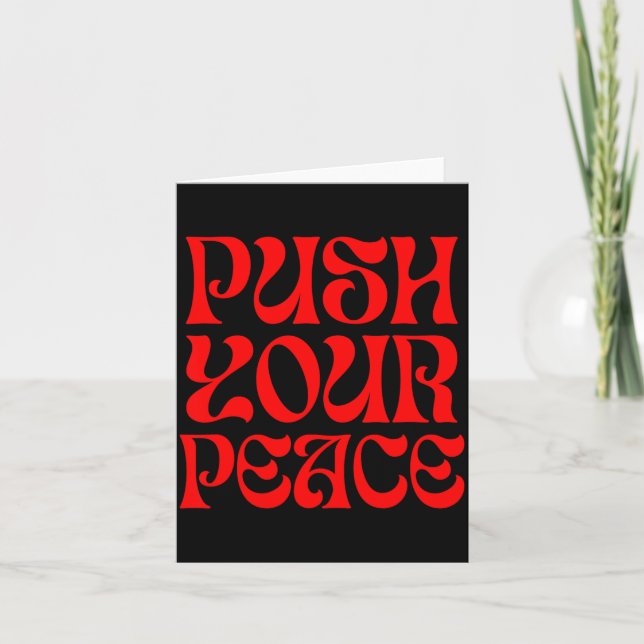 Tarjeta Push Your Peace Sritual Funny Cool Retro Outfit  (Anverso)