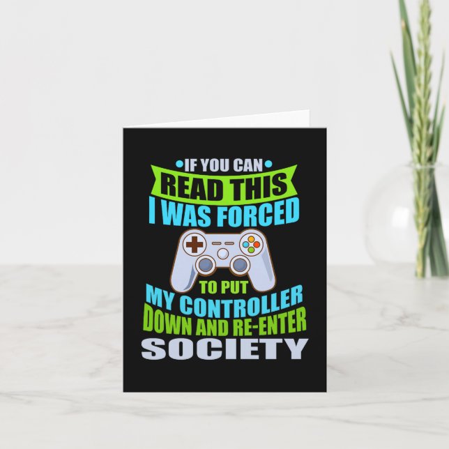 Tarjeta Put Controller Down Re-enter Society Funny Gamer P (Anverso)