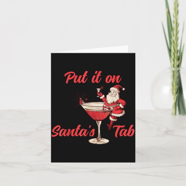 Tarjeta Put It On Santas Tab Funny Christmas Santa Tail Re (Anverso)