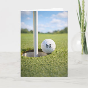 Tarjeta Putt de golf en el borde por el 80 cumpleaños 