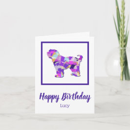 Tarjeta PY&B tibetano Terrier Dog Cute Silhouette Purple