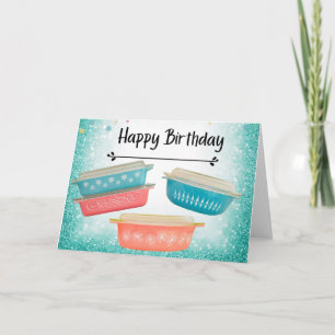 Tarjeta Pyrex Love Happy Birday Pink Daisy Snowflake