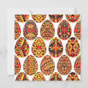 Tarjeta Pysanki Eggs de Pascua