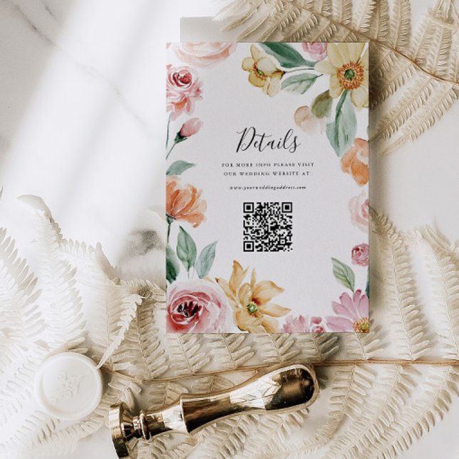 Tarjeta QR de detalles de invitación de boda Soft  (Subido por el creador)