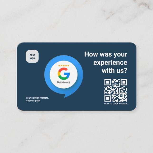 Tarjeta QR de revisión de Google moderna | ¿Cómo F (Anverso)