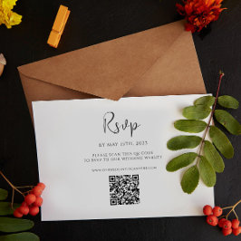 Tarjeta QR de RSVP RSVP de boda de guión minimalis