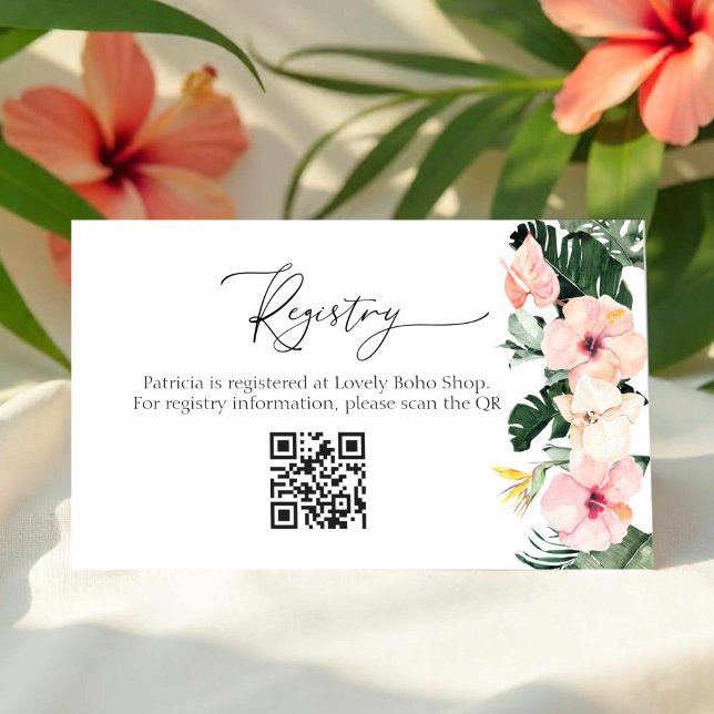 Tarjeta QR del Registro de Regalos Tropical Bridal (Subido por el creador)