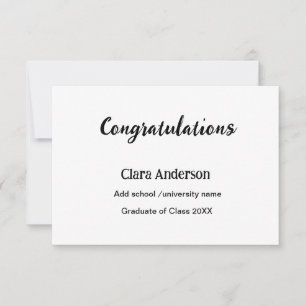 Tarjeta QR graduación de eleg clásico con foto en blanco