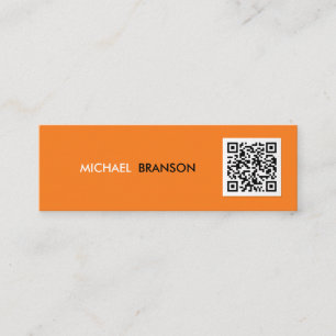Tarjeta QR Profesional Moderna NARANJA Negra Minim