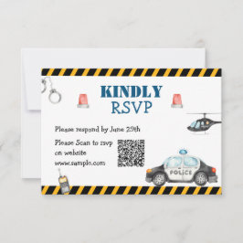 Tarjeta QR RSVP del partido de cumpleaños de la po