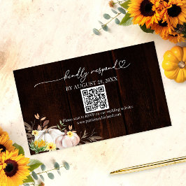 Tarjeta QR RSVP para Boda de girasol