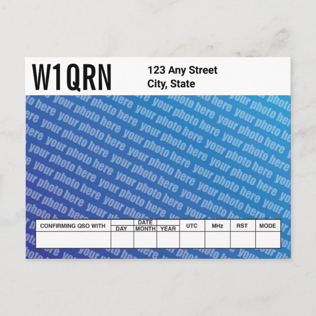 Tarjeta QSL Añadir su propia foto (Anverso)