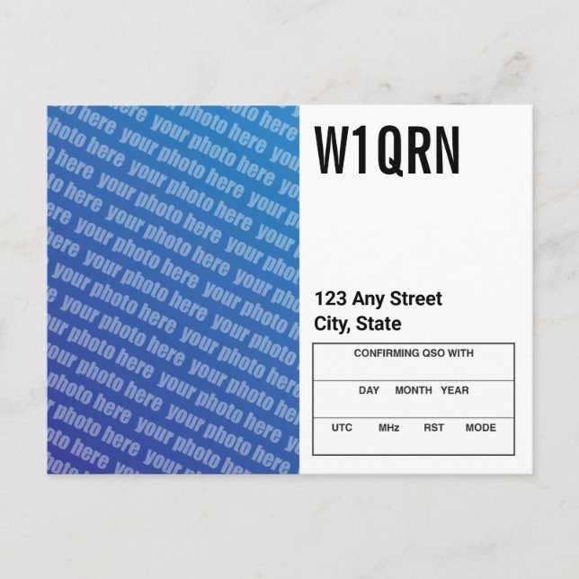 Tarjeta QSL Añadir su propia foto (Anverso)