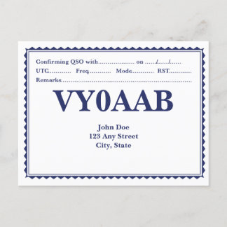Tarjeta QSL con borde de patrón retro