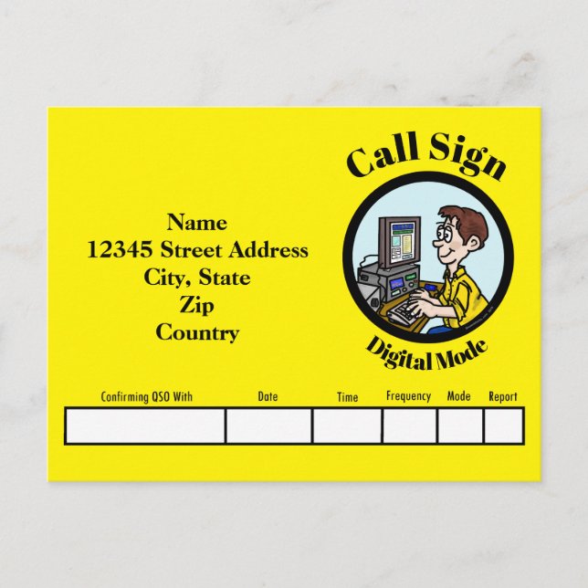 Tarjeta QSL de radio de modo digital (Anverso)