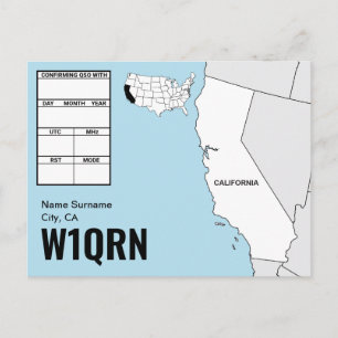 Tarjeta QSL Mapa de California